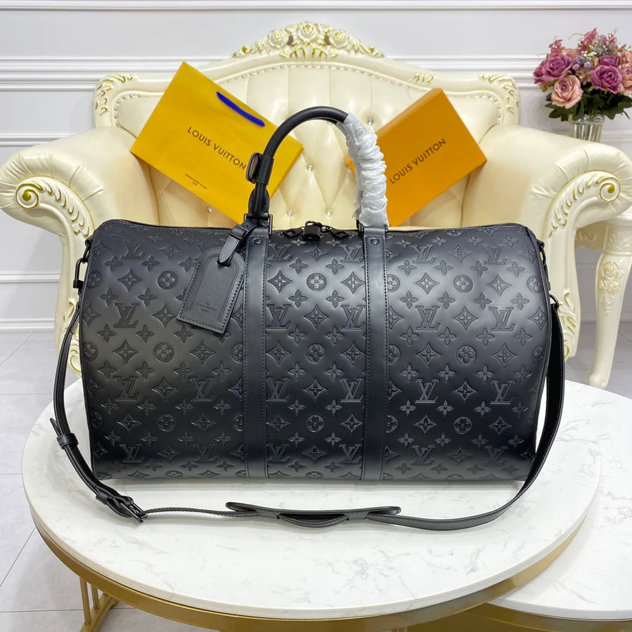 2024 new pure black printed travel storage bag PD0424041906