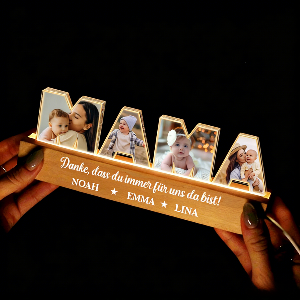 Personalized LED Night Light with Photos and Text