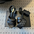 CC 25SS Platform Sandals 5.5cm Black Sheepskin 319628