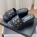 Luxury plaid versatile thick sole slope and cool mop 1024070911