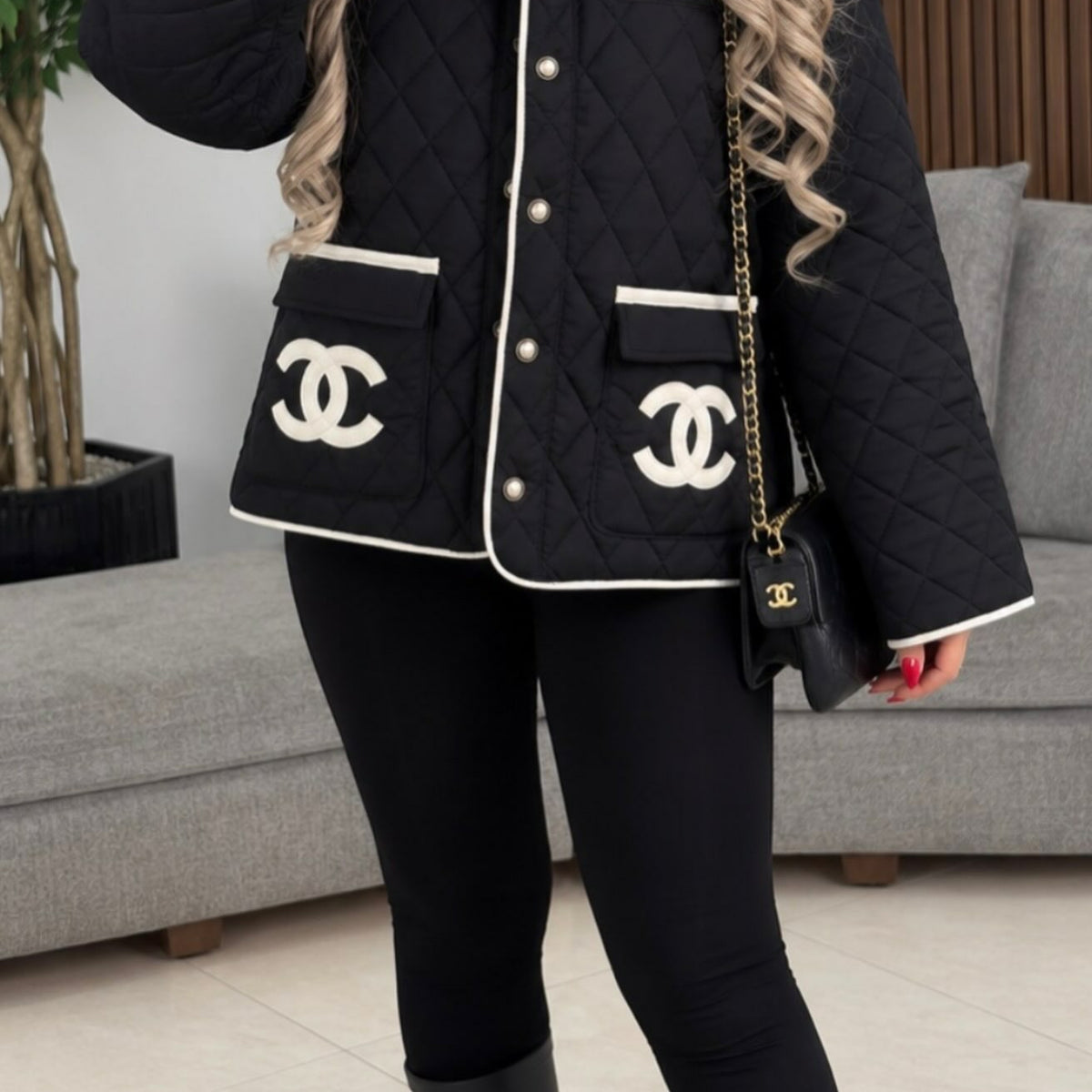 New Black and White Handmade Fashion Women's JacketXC052026102201