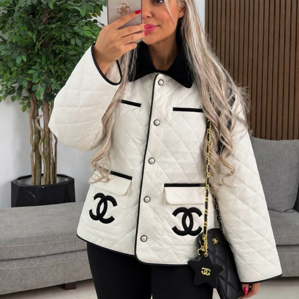 New Black and White Handmade Fashion Women's JacketXC052026102201