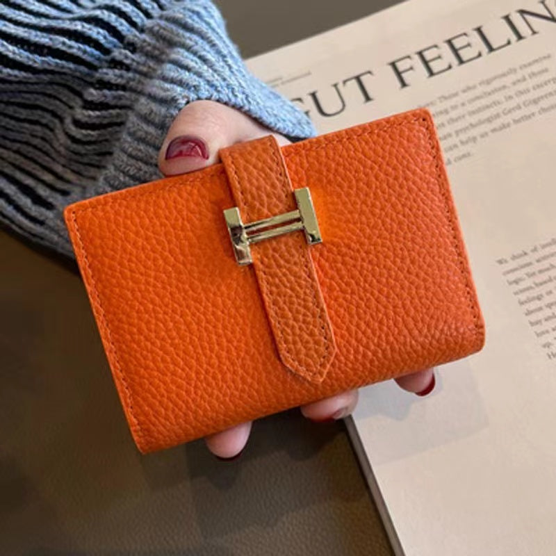 New Orange Fashion Leather H logo Card holder bagsPD052024031501