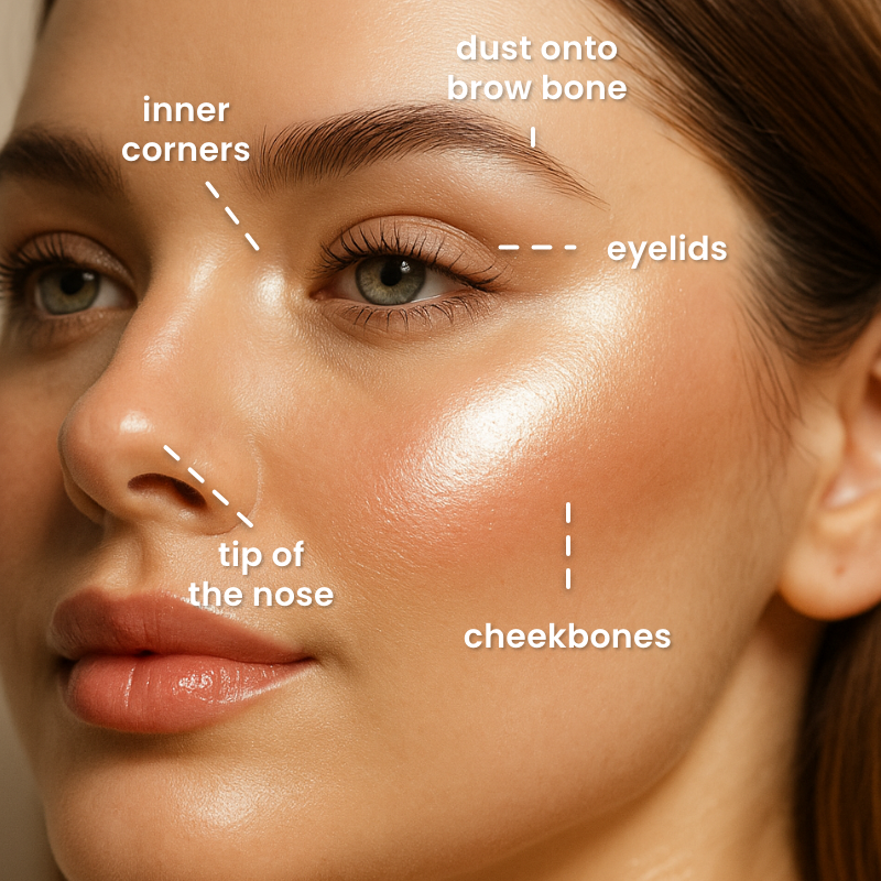 Glow Wardrobe Highlighting eye & cheek palette