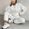 New Fashion Thread Jacquard Trousers Casual Two-Piece Suit For Women