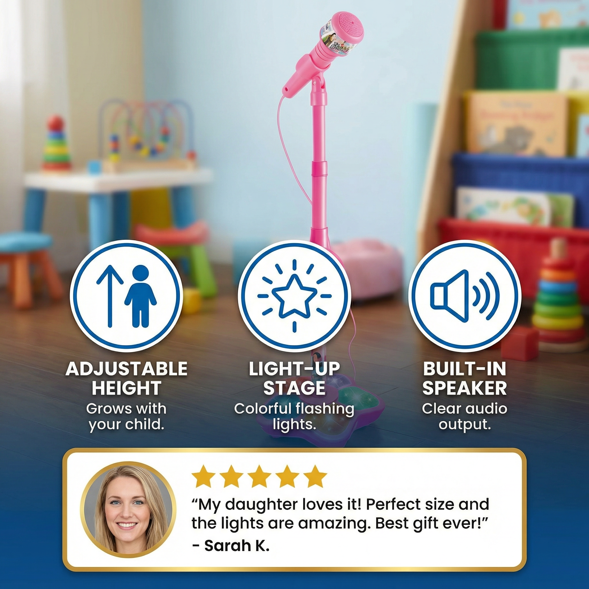 Kids Karaoke Machine with Microphone Stand – Singing Fun Set