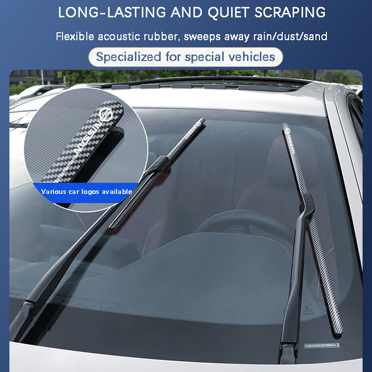 Quiet, Boneless Carbon Fiber Windscreen Wipers