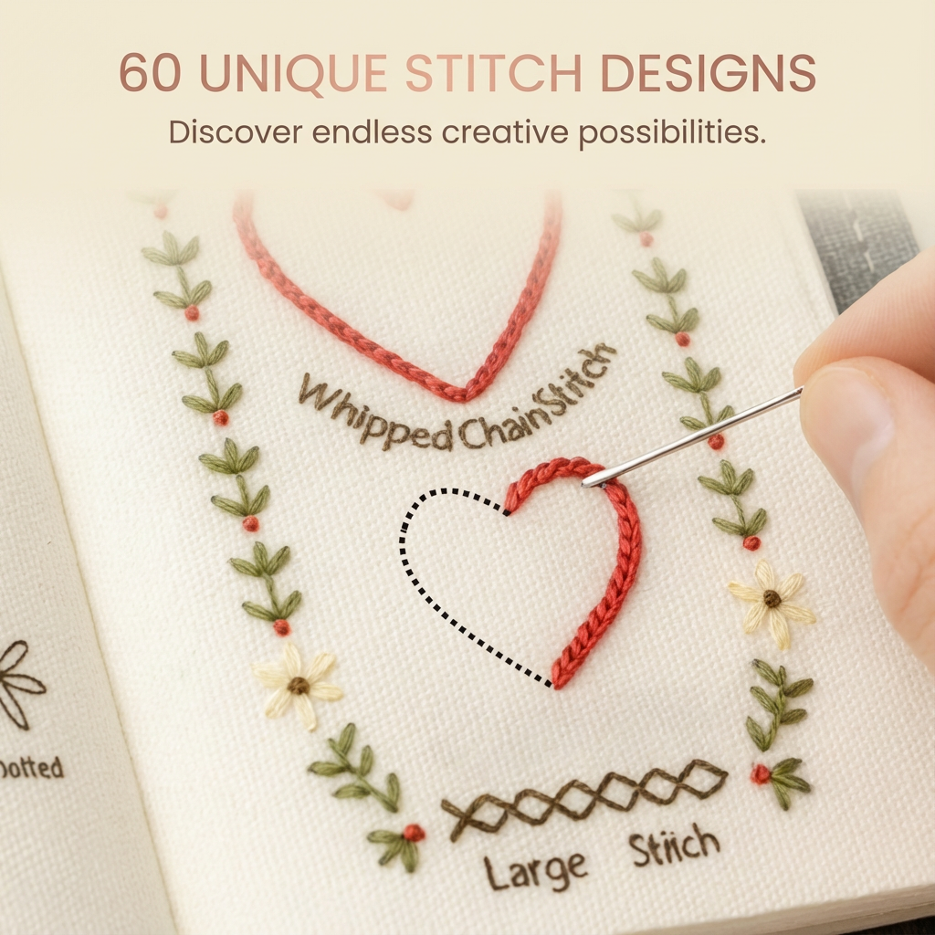 Embroidery Stitch Book for Moms and Kids