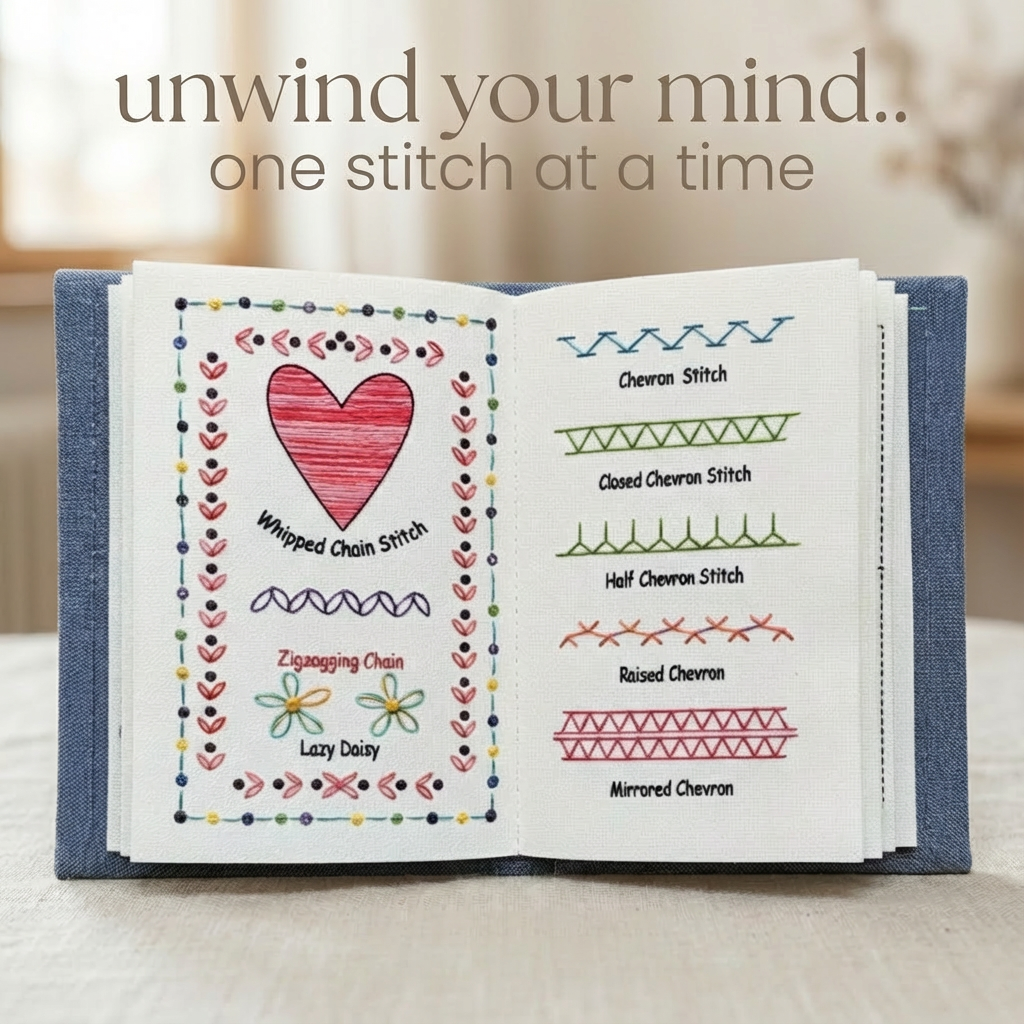 Embroidery Stitch Book for Moms and Kids