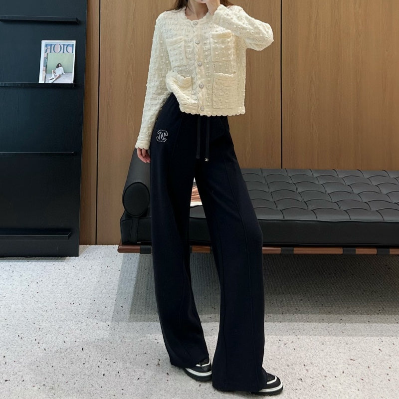 New Fashion Women's CC Drawstring Wide Leg Sweatpants CQQ1326100810