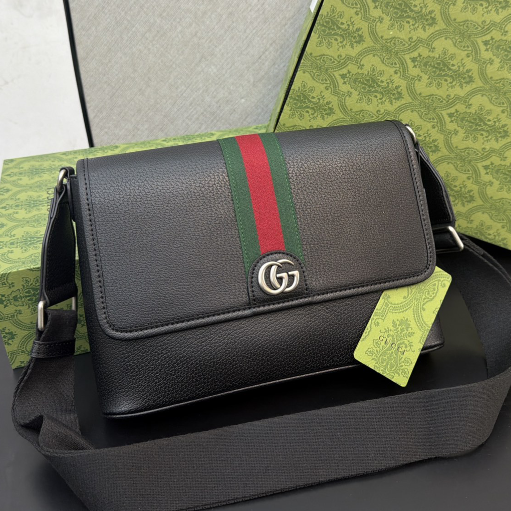 Black Leather Fashion men's BagsXC0520260081802