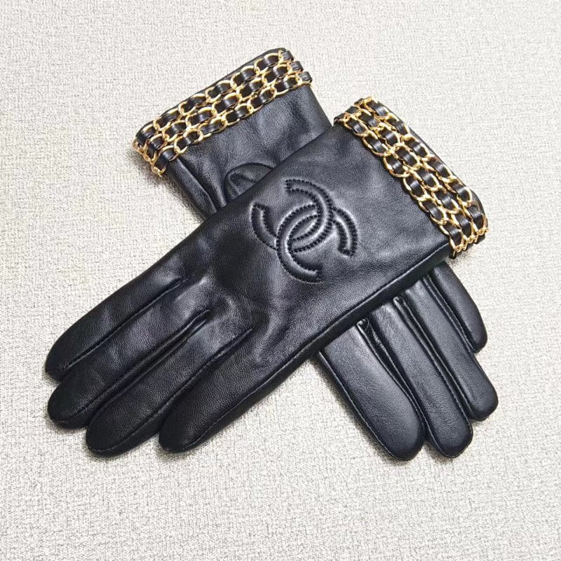 New Fashion Women Chain Leather Gloves XZ1326091402