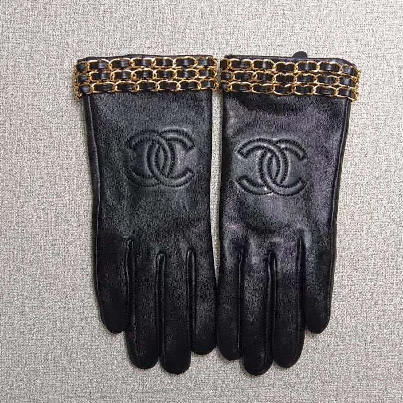 New Fashion Women Chain Leather Gloves XZ1326091402