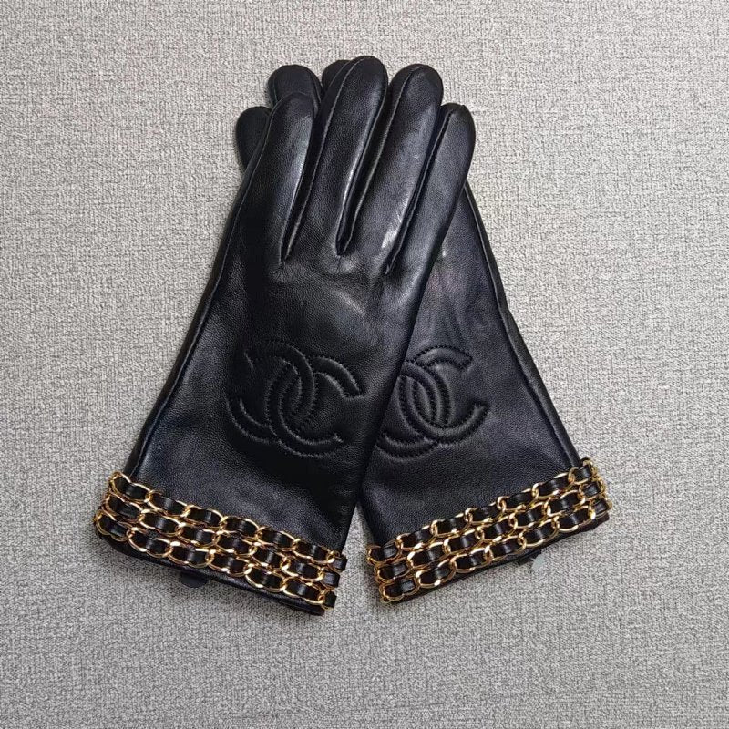 New Fashion Women Chain Leather Gloves XZ1326091402