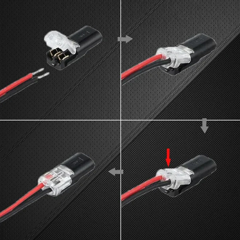 Double plug connector with locking latch