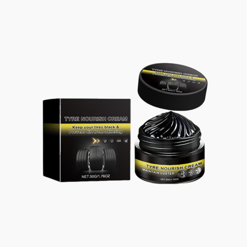 ✨ Tire wax – restores black gloss, blocks UV, repels dirt. Easy & quick!