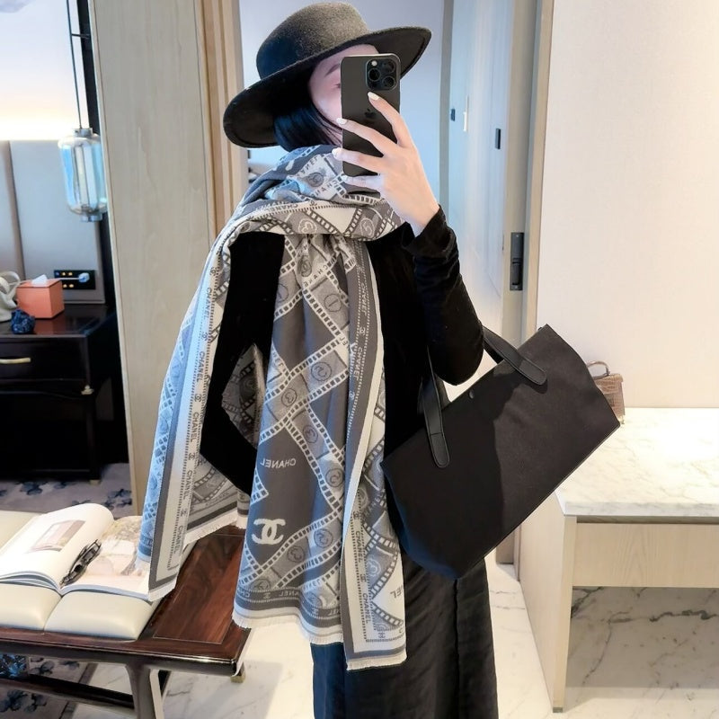 New Fashion Women Diamond Jacquard Scarf ZJN1326091405