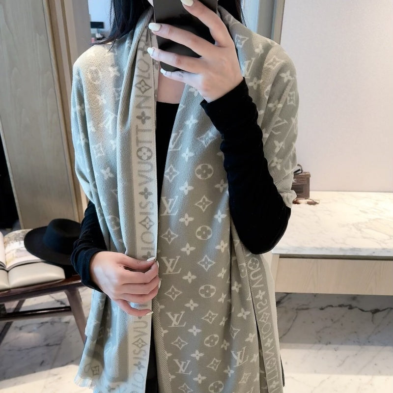 New Fashion Women Classic Monogram Jacquard Scarf ZJN1326091406