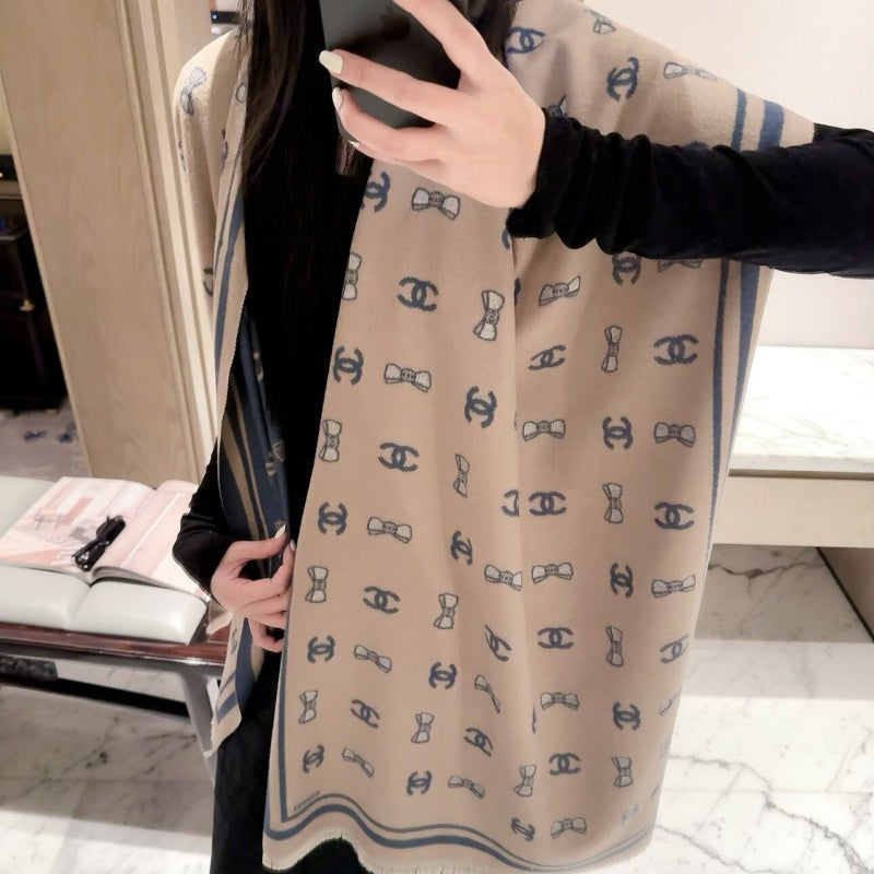 New Fashion Women Bow Jacquard Scarf 1326091407