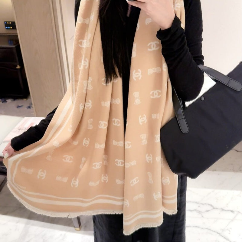 New Fashion Women Bow Jacquard Scarf 1326091407