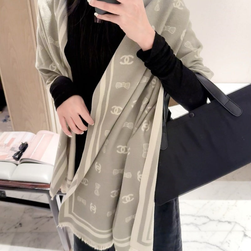 New Fashion Women Bow Jacquard Scarf 1326091407