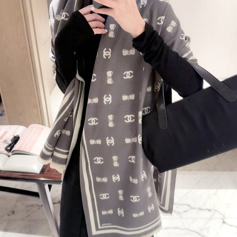 New Fashion Women Bow Jacquard Scarf 1326091407