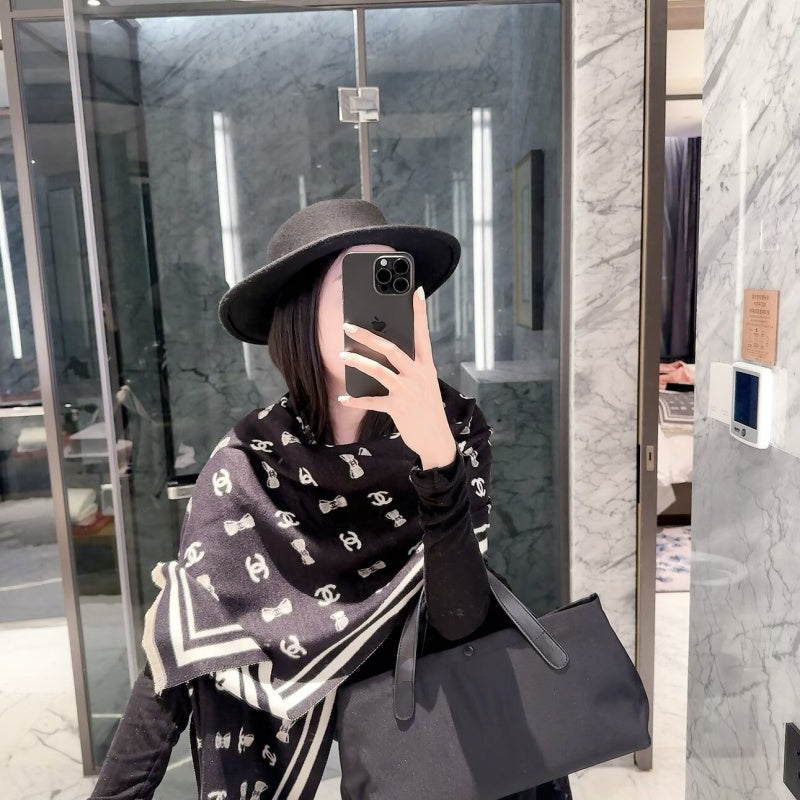 New Fashion Women Bow Jacquard Scarf 1326091407