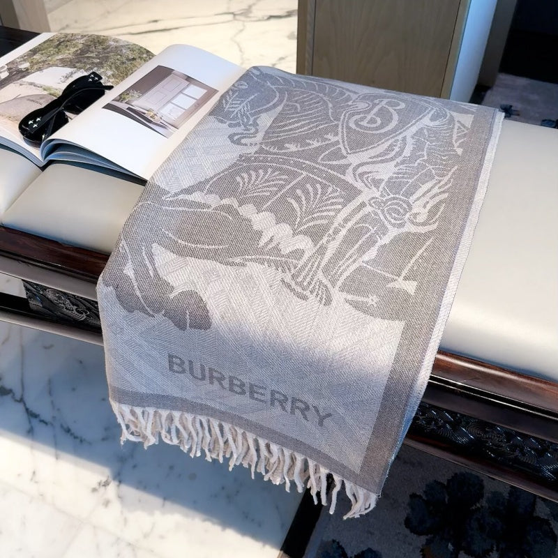 New Fashion Women Knight Horse Jacquard Double Sided Tassel Scarf ZJN1326091410
