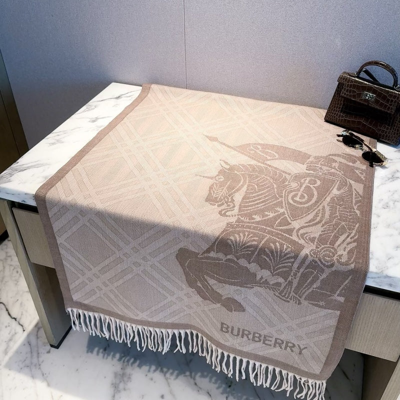 New Fashion Women Knight Horse Jacquard Double Sided Tassel Scarf ZJN1326091410