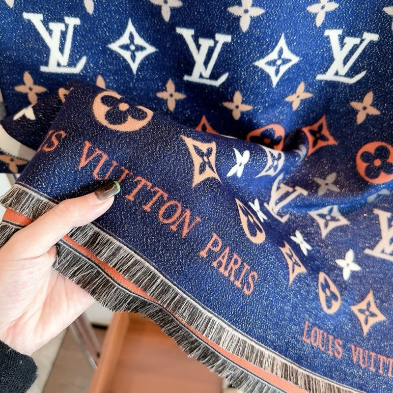 New Fashion Color Monogram Glitter Yarn Double Sided Scarf ZJN1326091413