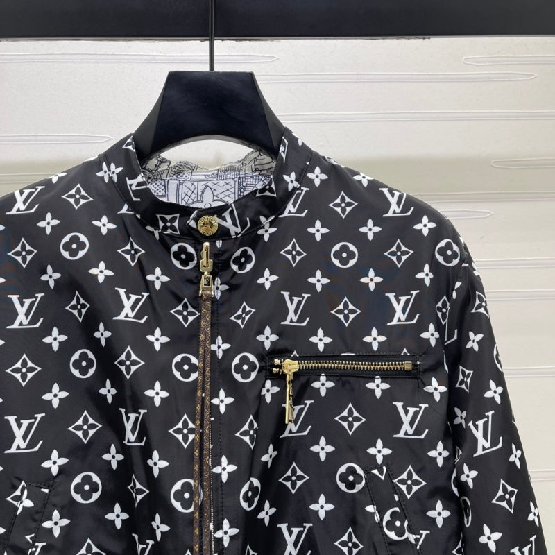 New Fashion Women Reversible Monogram Baseball Jacket DM1326091416