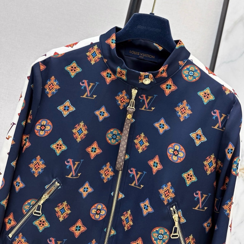 New Fashion Women Reversible Printed Stand Collar Jacket DM1326091417