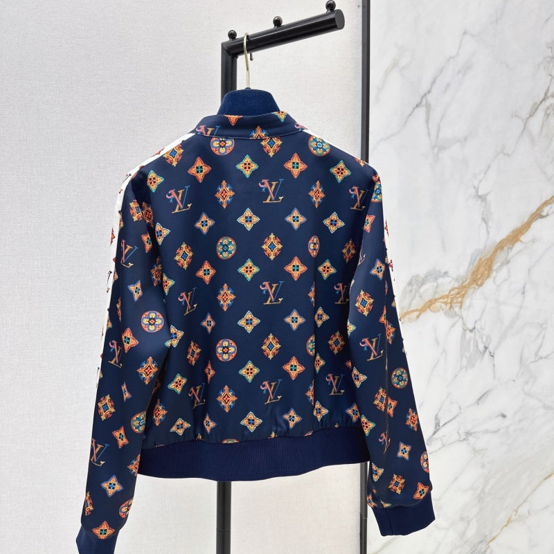New Fashion Women Reversible Printed Stand Collar Jacket DM1326091417