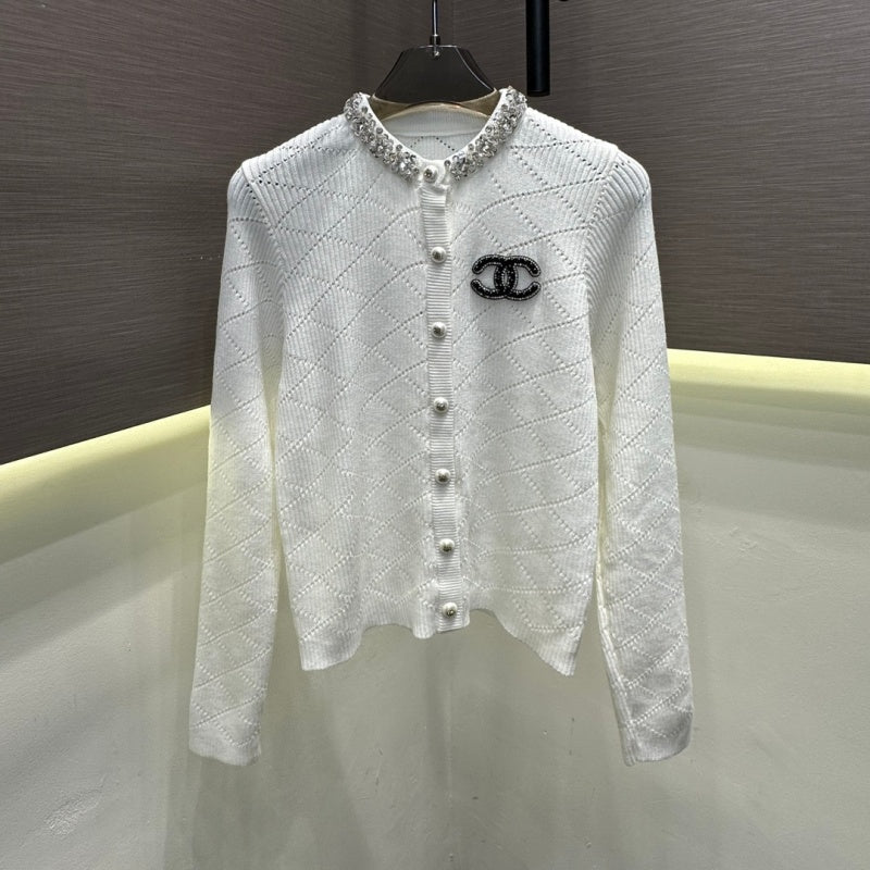 New Fashion Women's CC Beaded Knit Cardigan CQQ1326100806