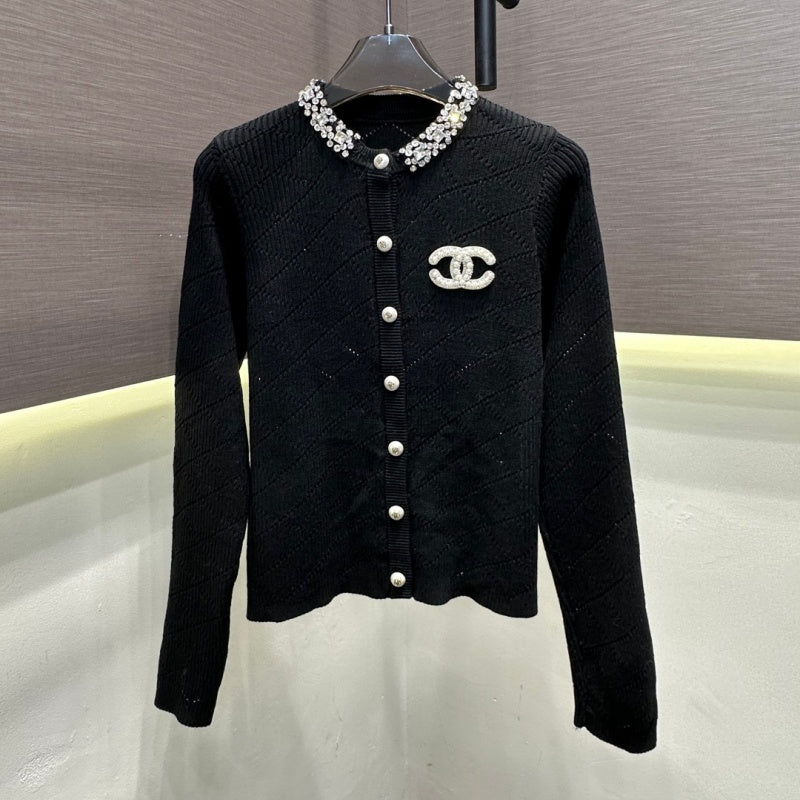 New Fashion Women's CC Beaded Knit Cardigan CQQ1326100806
