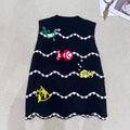 New Fashion Women's CC Cartoon Fish Embroidery Knit Vest CQQ1326100808