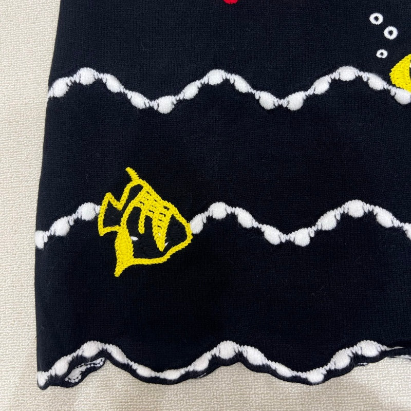 New Fashion Women's CC Cartoon Fish Embroidery Knit Vest CQQ1326100808
