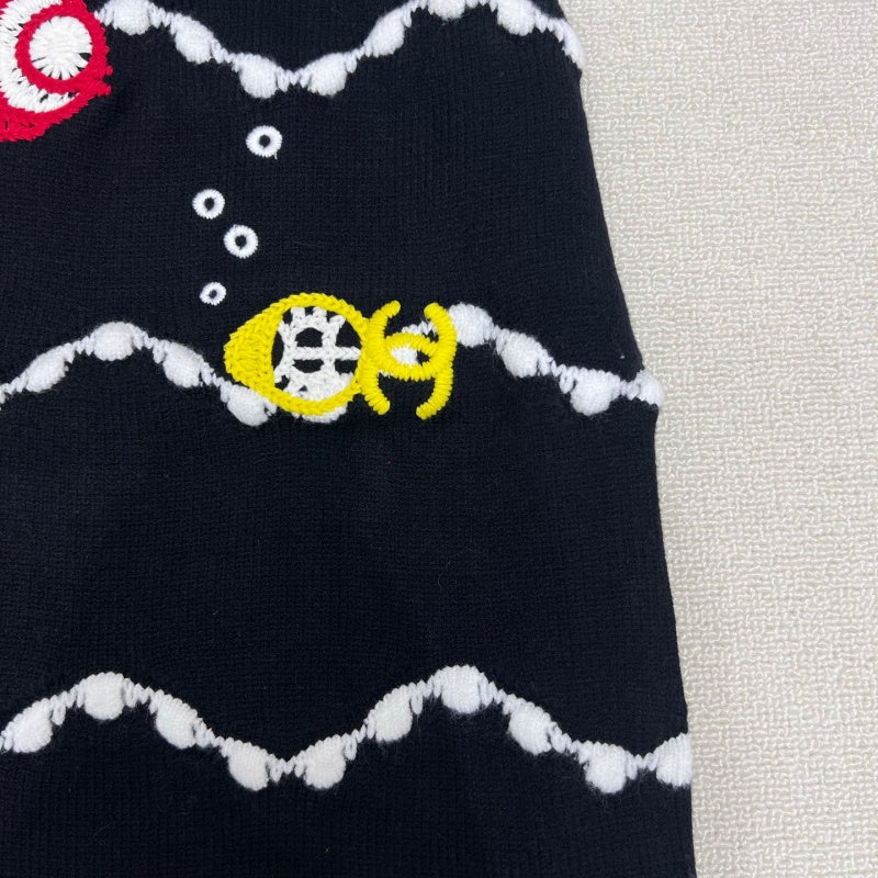 New Fashion Women's CC Cartoon Fish Embroidery Knit Vest CQQ1326100808