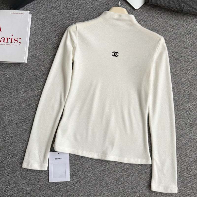 New Fashion Women's CC Mock Neck Fitted Base Top DM1326100812