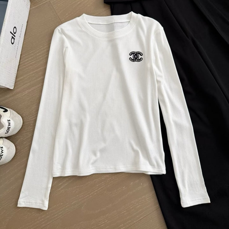 New Fashion Women's CC Versatile Crew Neck Long Sleeve Base Top DM1326100820