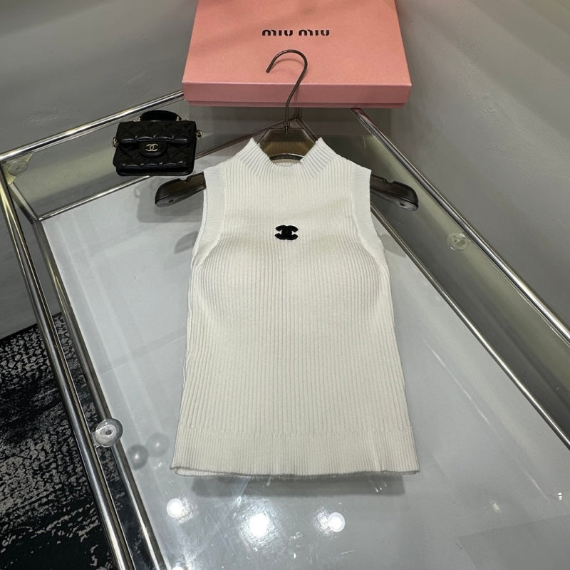 New Fashion Women's CC Mock Neck Knit Tank Top DM1326100822