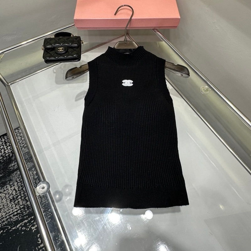 New Fashion Women's CC Mock Neck Knit Tank Top DM1326100822