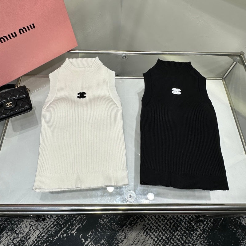 New Fashion Women's CC Mock Neck Knit Tank Top DM1326100822