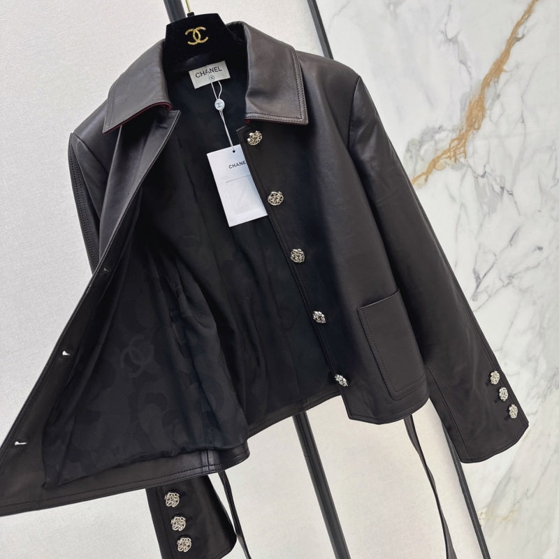 New Fashion Women's CC Leather Jacket DM1326100825