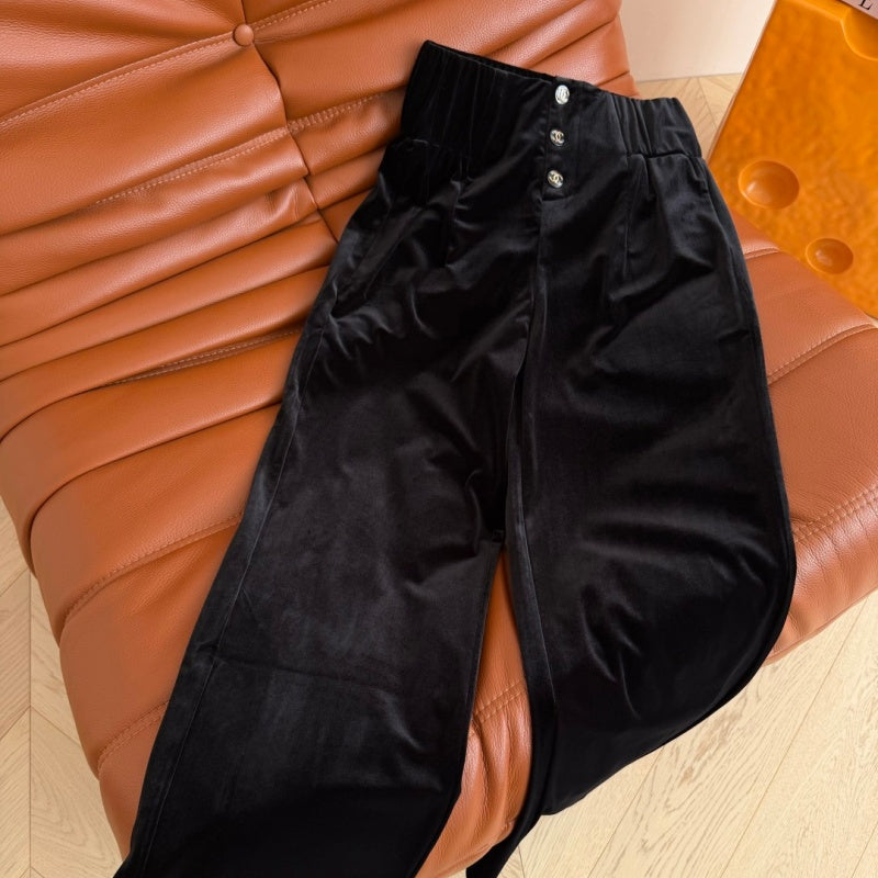 New Fashion Women's CC Velvet Jacket & Pants 2 Piece Set DM1326100829